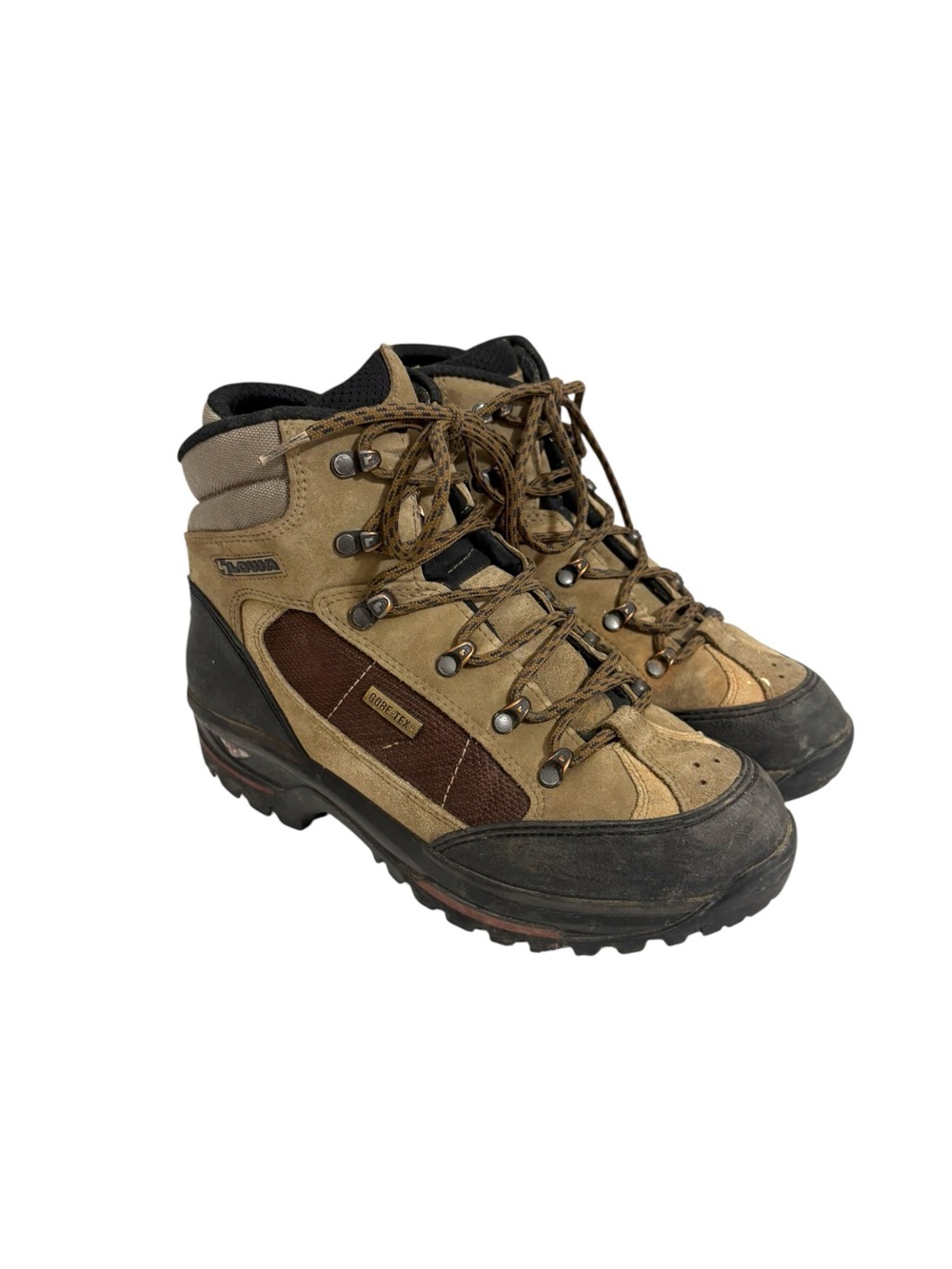 Lowa Size 8 Gore-Tex Lace Up Hiking Boots Vibram Outsoles Outdoor Travel Western